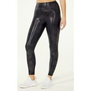 Spanx faux leather leggings size MP black Pull On Tummy Control Slimming